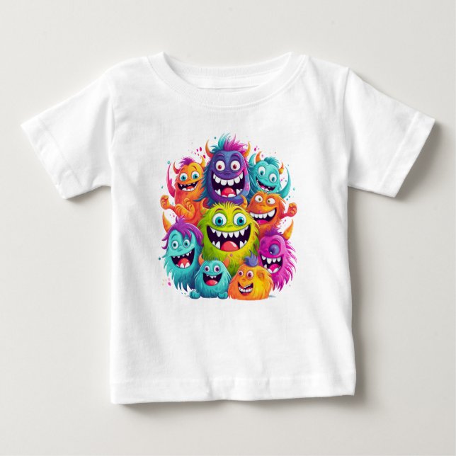 "Colorful Smiling Faces Baby Tee" Baby T-Shirt (Front)