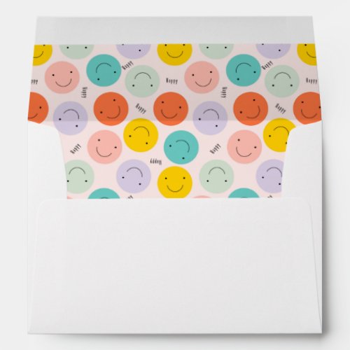 Colorful Smiling Happy Face Pattern Envelope