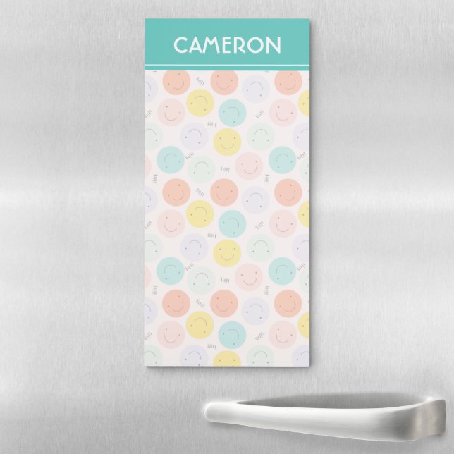 Colorful Smiling Happy Face Pattern Magnetic Notepad (In Situ)
