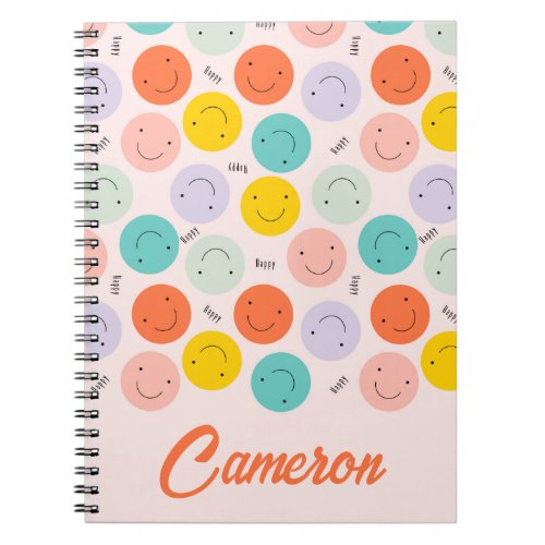 Colorful Smiling Happy Face Pattern Notebook