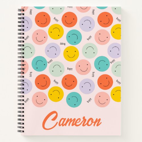 Colorful Smiling Happy Face Pattern Notebook