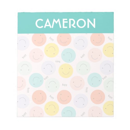 Colorful Smiling Happy Face Pattern Notepad