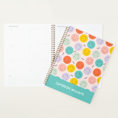 Colorful Smiling Happy Face Pattern Planner
