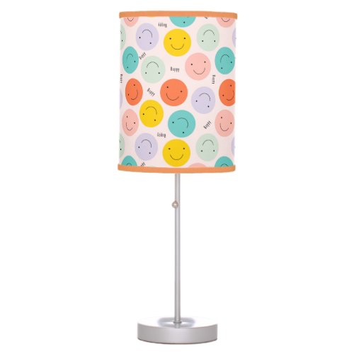 Colorful Smiling Happy Face Pattern Table Lamp