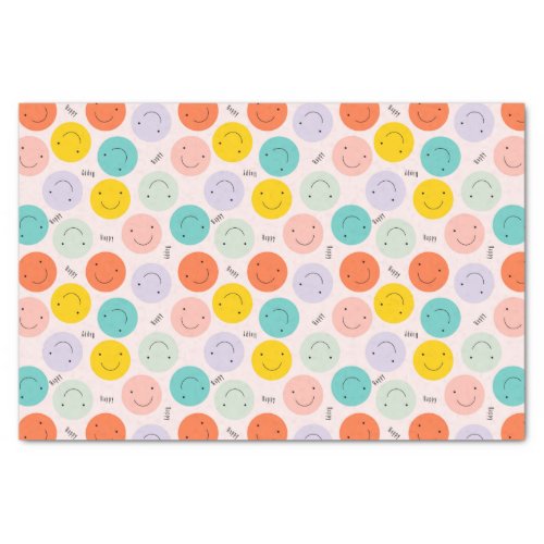 Colorful Smiling Happy Face Pattern Tissue Paper