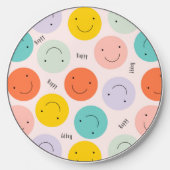 Colorful Smiling Happy Face Pattern Wireless Charger (Front)