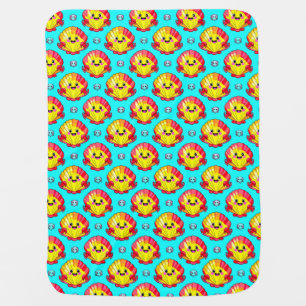 Colorful Smiling Seashells and Crabs Baby Blanket