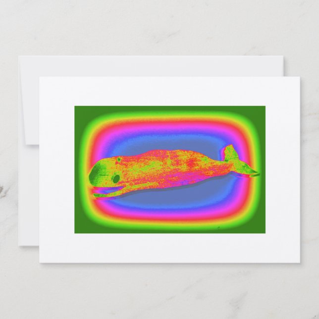 colorful smiling whale invitation card (Front)