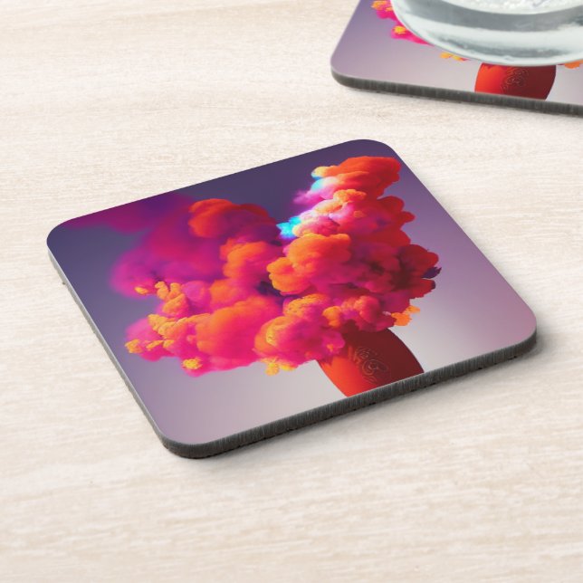 Colorful Smoke Beverage Coaster (Left Side)