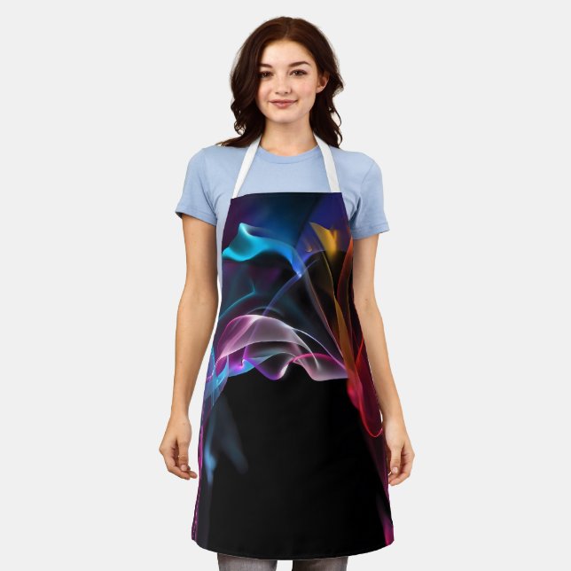Colorful smoke on black apron (Worn)