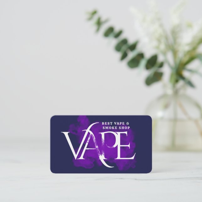 Colorful Smoke Shop Vape Shop Business Card (Standing Front)