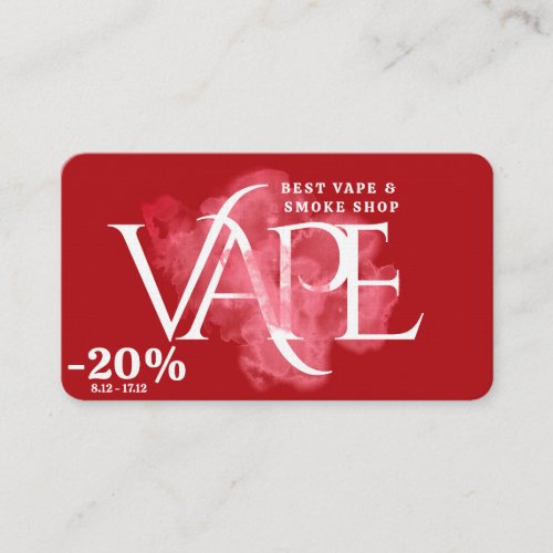 Colorful Smoke Shop Vape Shop Business Card