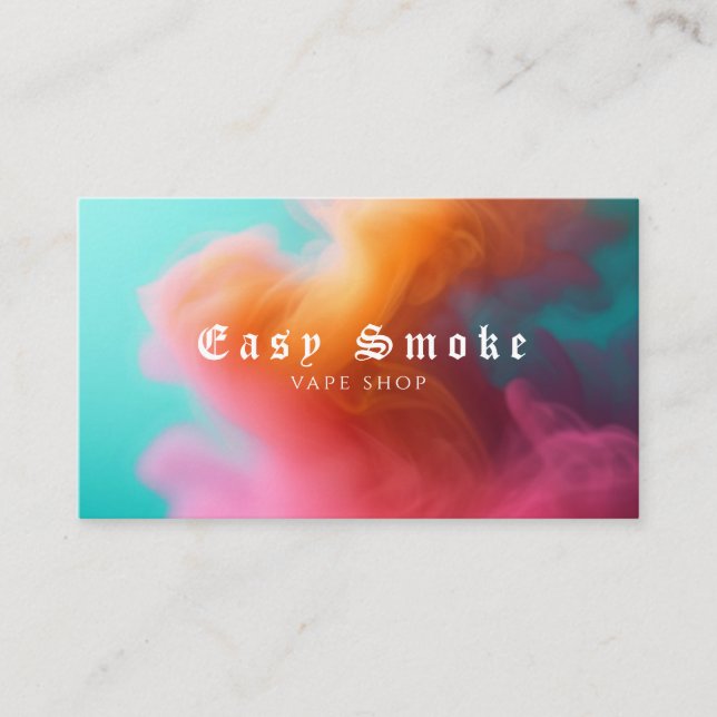 Colorful Smoke Vape Shop Business Card (Front)