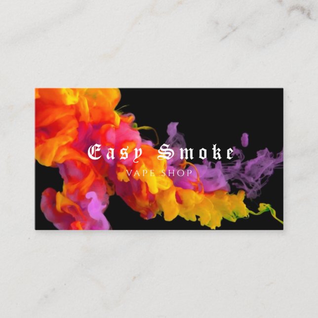 Colorful Smoke Vape Shop Business Card (Front)