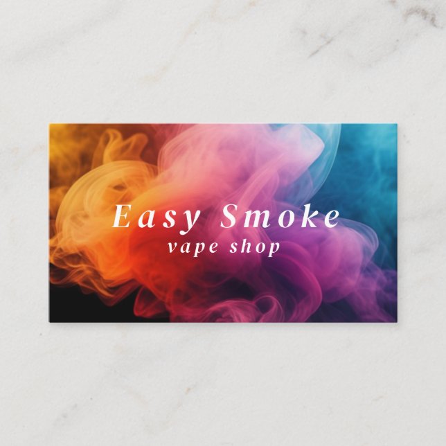 Colorful Smoke Vape Shop Business Card (Front)