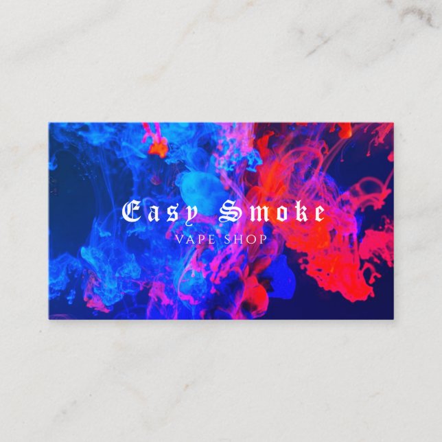 Colorful Smoke Vape Shop Business Card (Front)