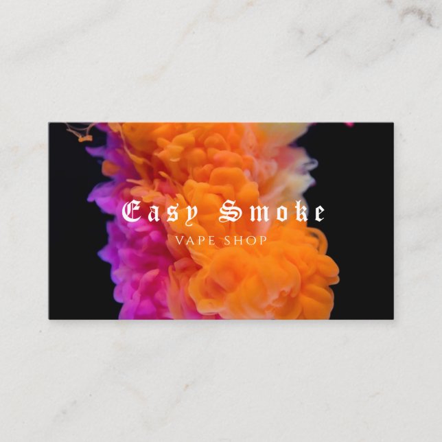 Colorful Smoke Vape Shop Business Card (Front)