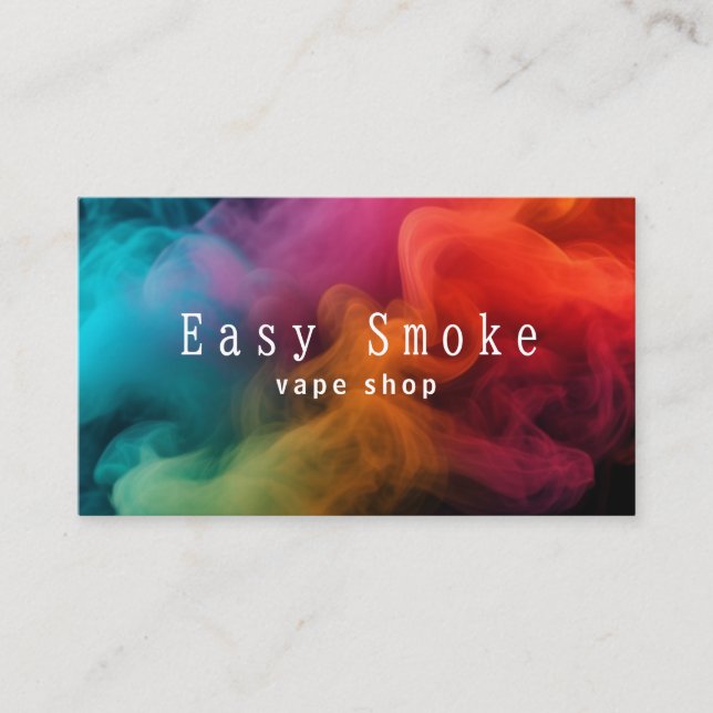 Colorful Smoke Vape Shop Business Card (Front)