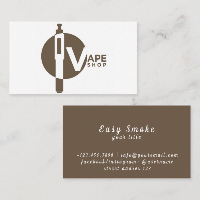 Colorful Smoke Vape Shop Business Card (Front/Back)