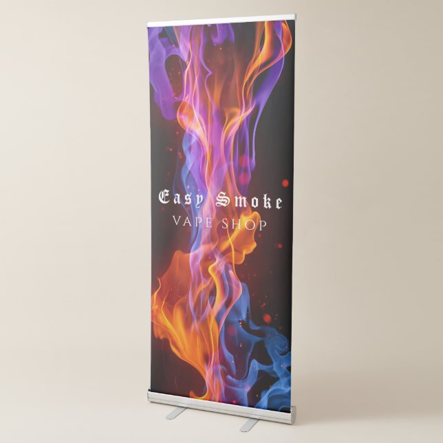 Colorful Smoke Vape Shop Business  Retractable Banner (3/4)