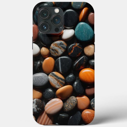 Colorful Smooth Marble Polished Stones iPhone 13 Pro Max Case
