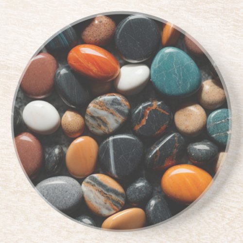 Colorful Smooth Marble Polished Stones Coaster