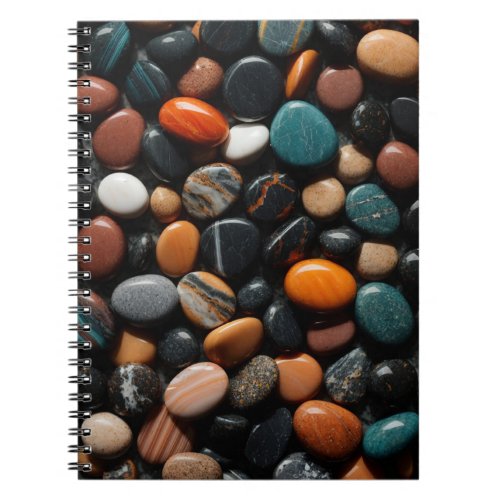 Colorful Smooth Marble Polished Stones Notebook