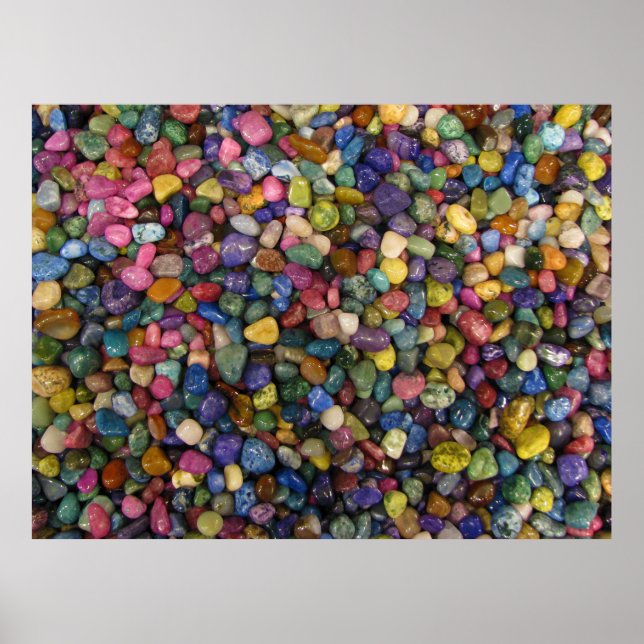 Colorful Smooth Shiny Rocks and Pebbles Poster (Front)