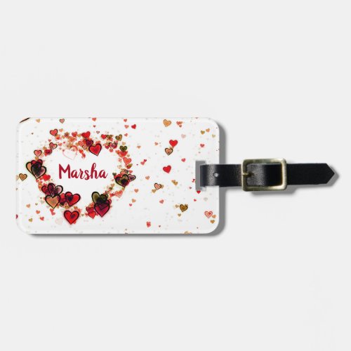 Colorful Smudgy Hearts Luggage Tag