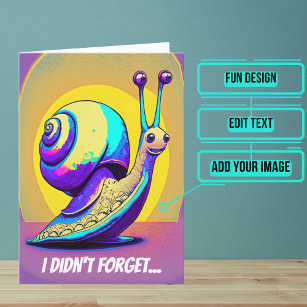 Colorful Snail Belated Birthday Card