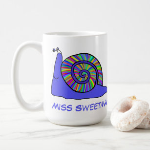 Colorful Snail Cute Multicoloured Animal Art Name Coffee Mug