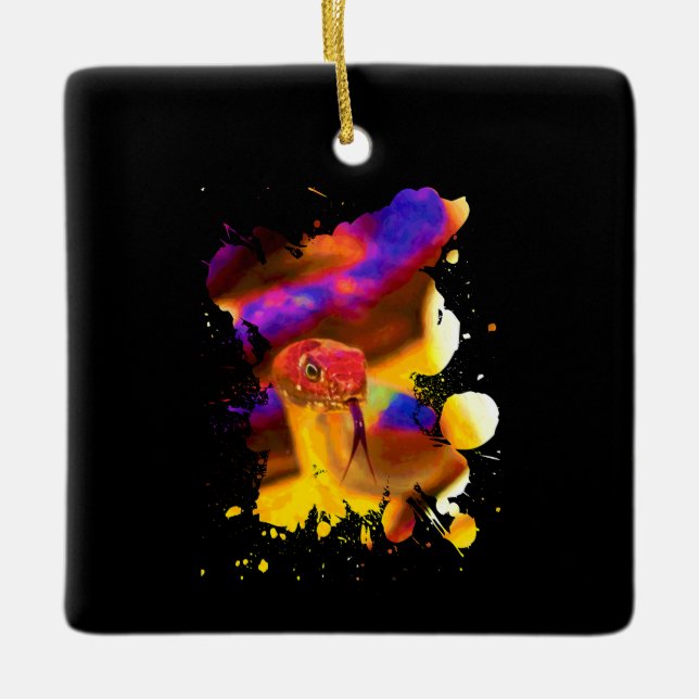 Colorful Snake Ceramic Ornament (Front)