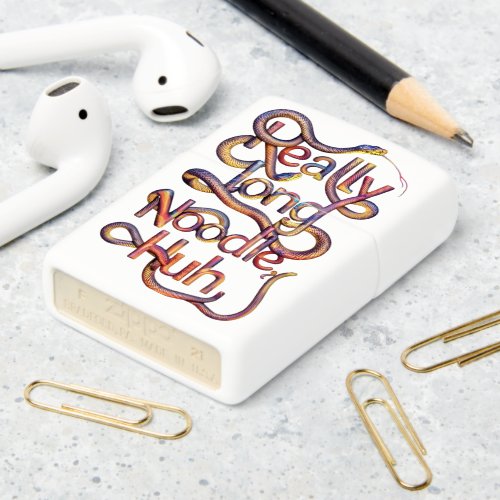 Colorful Snake Forming the Words Really Long Noodl Zippo Lighter