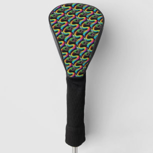 Colorful Snake Illustration Golf Head Cover