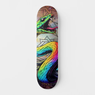 Colorful Snake Illustration Skateboard