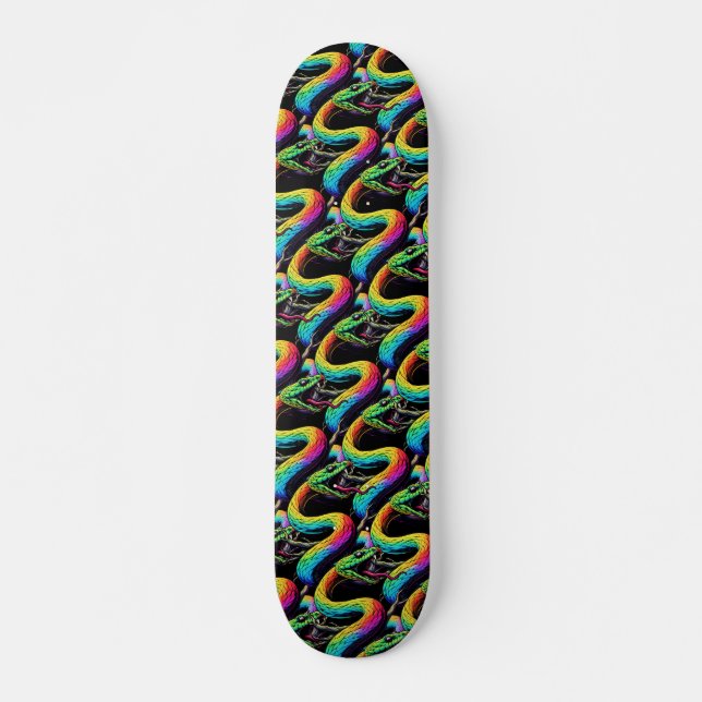 Colorful Snake Illustration Skateboard (Front)