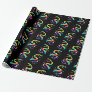 Colorful Snake Illustration Wrapping Paper