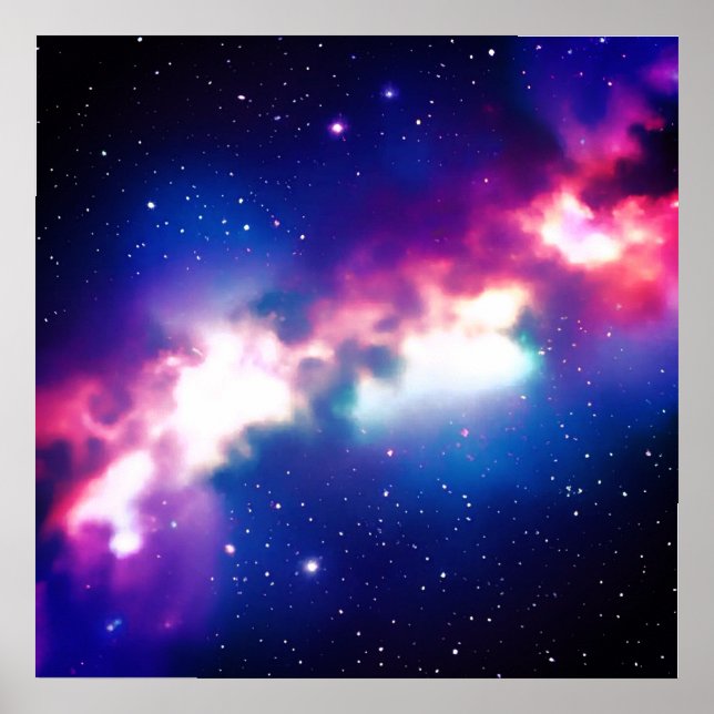 Colorful Snake Nebula Galaxy Art Poster (Front)
