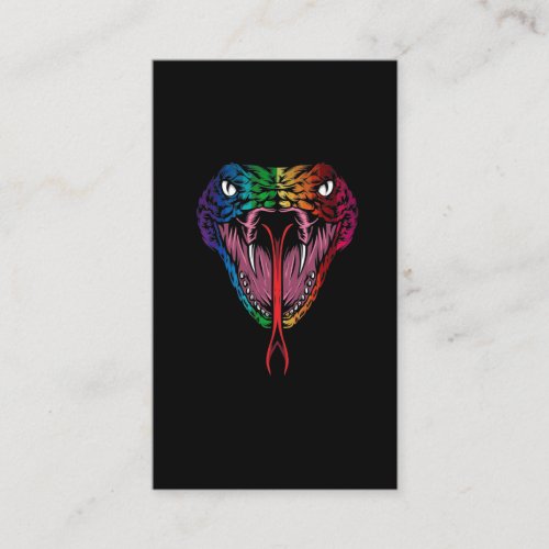 Colorful Snake Rainbow Head Business Card