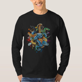 Colorful Snake Reptile Ball Retro Vintage Animal   T-Shirt