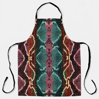 Colorful snake skin, animal print. apron