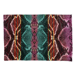 Colorful snake skin, animal print. pillow case