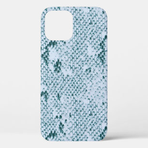 Colorful Snake Skin Design in Blue Green and White iPhone 12 Case