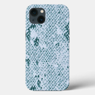 Colorful Snake Skin Design in Blue Green and White iPhone 13 Case
