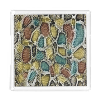 Colorful snake skin: seamless design. acrylic tray