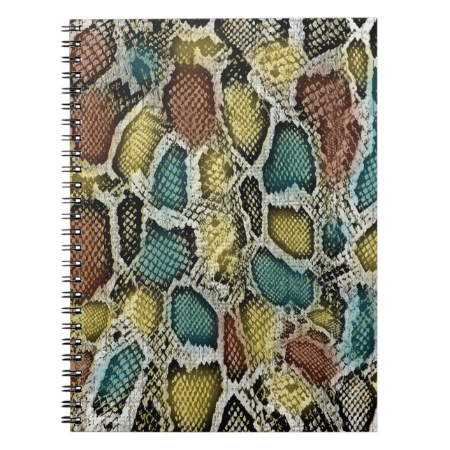 Colorful snake skin: seamless design. notebook (Front)