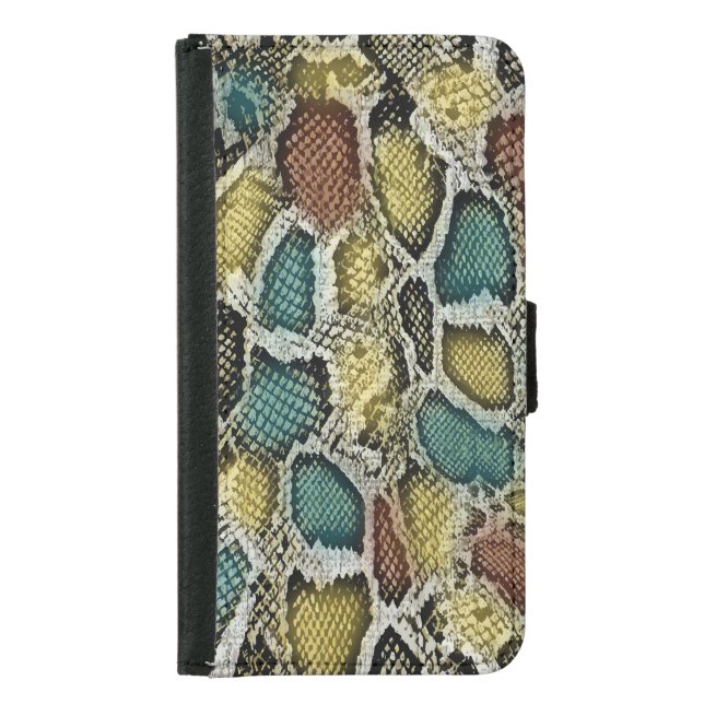 Colorful snake skin: seamless design. samsung galaxy wallet case (Front)