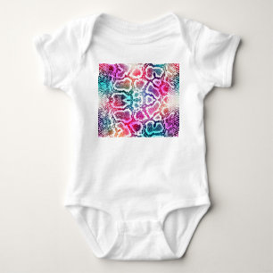Colorful Snake Skin Texture Pattern. Baby Bodysuit
