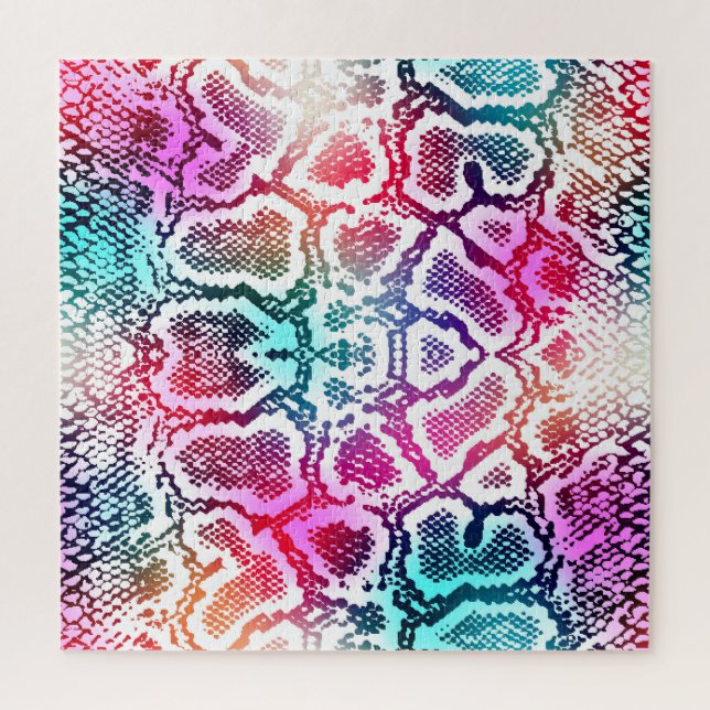 Colorful Snake Skin Texture Pattern. Jigsaw Puzzle (Vertical)