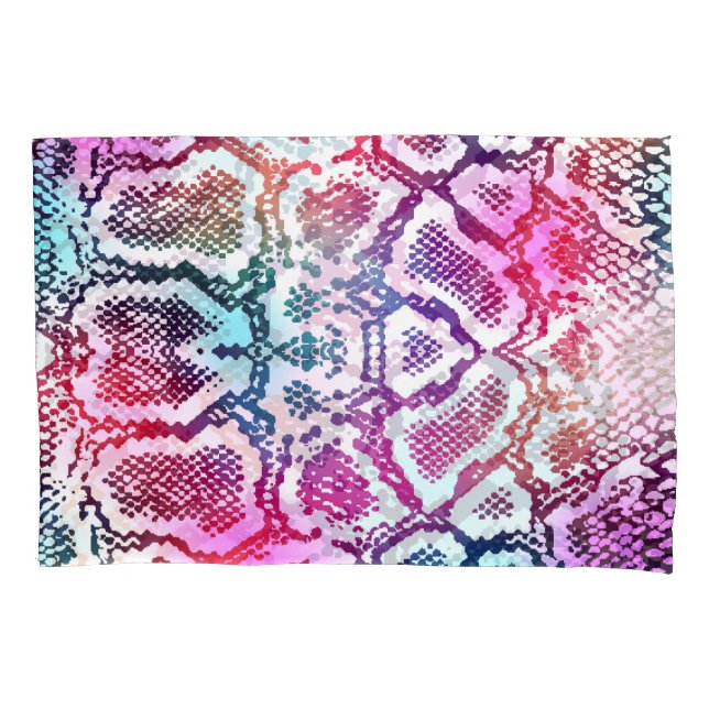 Colorful Snake Skin Texture Pattern. Pillow Case (Front)